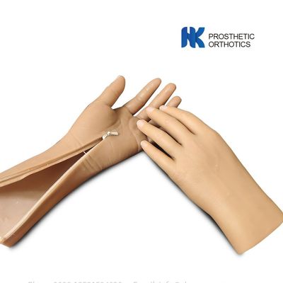 Customized Cosmetic Zipper Prosthetic Gloves Silicone